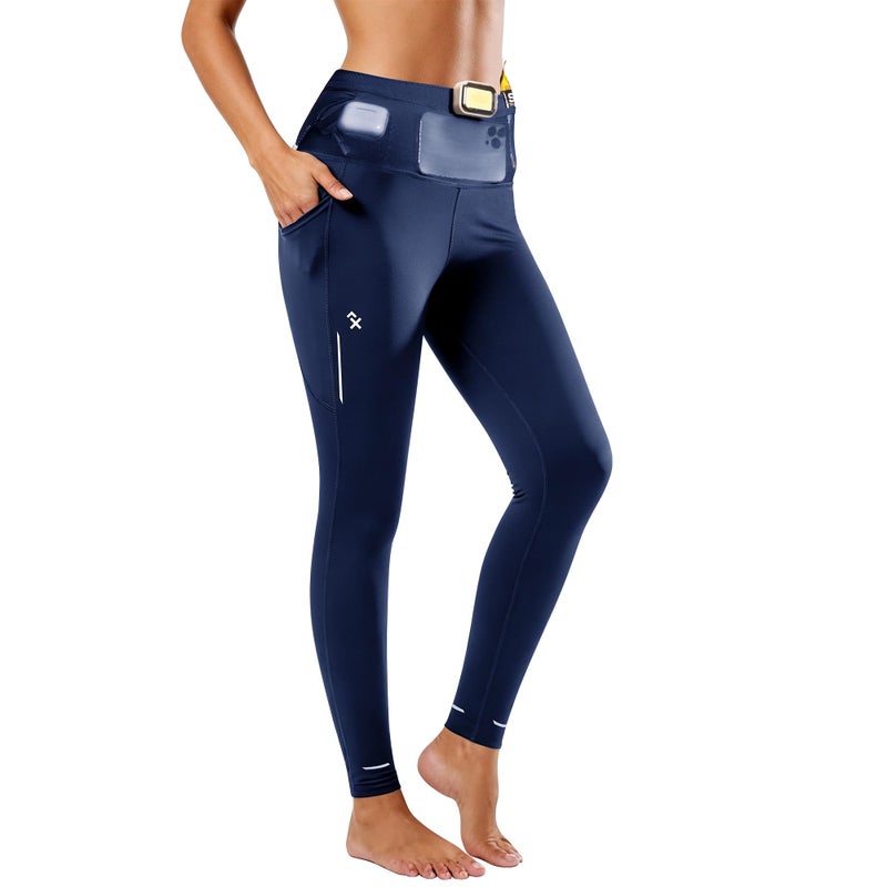 Clbort Running Leggings for Women with 6 Pockets Gym Workout Leggings High Waisted Yoga Pants Tummy Control Compression Pants - Image 1