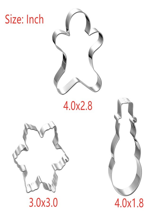 Maykito Large 4 Inch Christmas Cookie Cutter Set - 6 Pieces Holiday Christmas Cookie Cutter Shapes - Snowman,Christmas Tree,Gingerbread Man,Candy Cane,Snowflake and Santa Face - Image 3