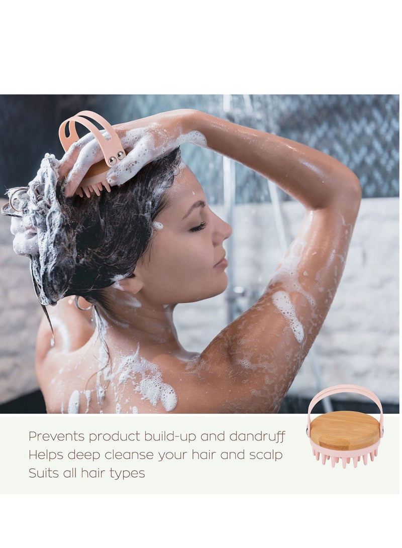Y&D Scalp Massager Shampoo Brush, Hair Head Brush Scrubber with Soft Exfoliating Silicone Bristles and Bamboo Grip, for Thick Curly Wet Dry of Women Men Kids, 1PCS - Image 4