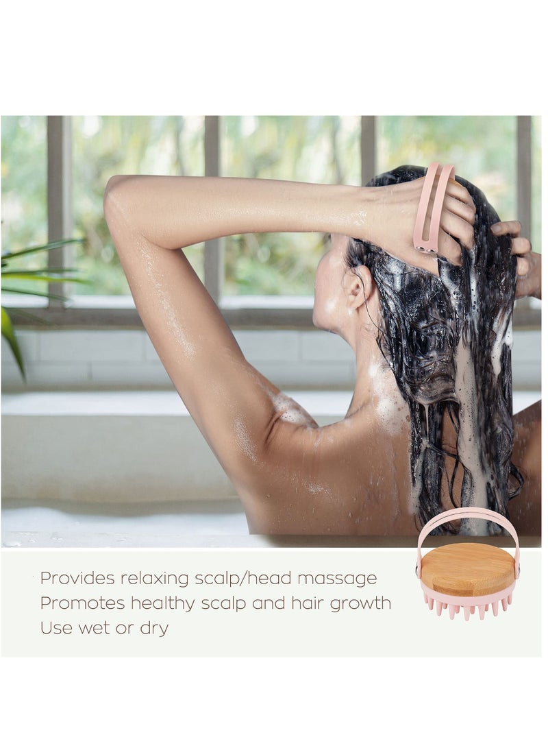 Y&D Scalp Massager Shampoo Brush, Hair Head Brush Scrubber with Soft Exfoliating Silicone Bristles and Bamboo Grip, for Thick Curly Wet Dry of Women Men Kids, 1PCS - Image 5
