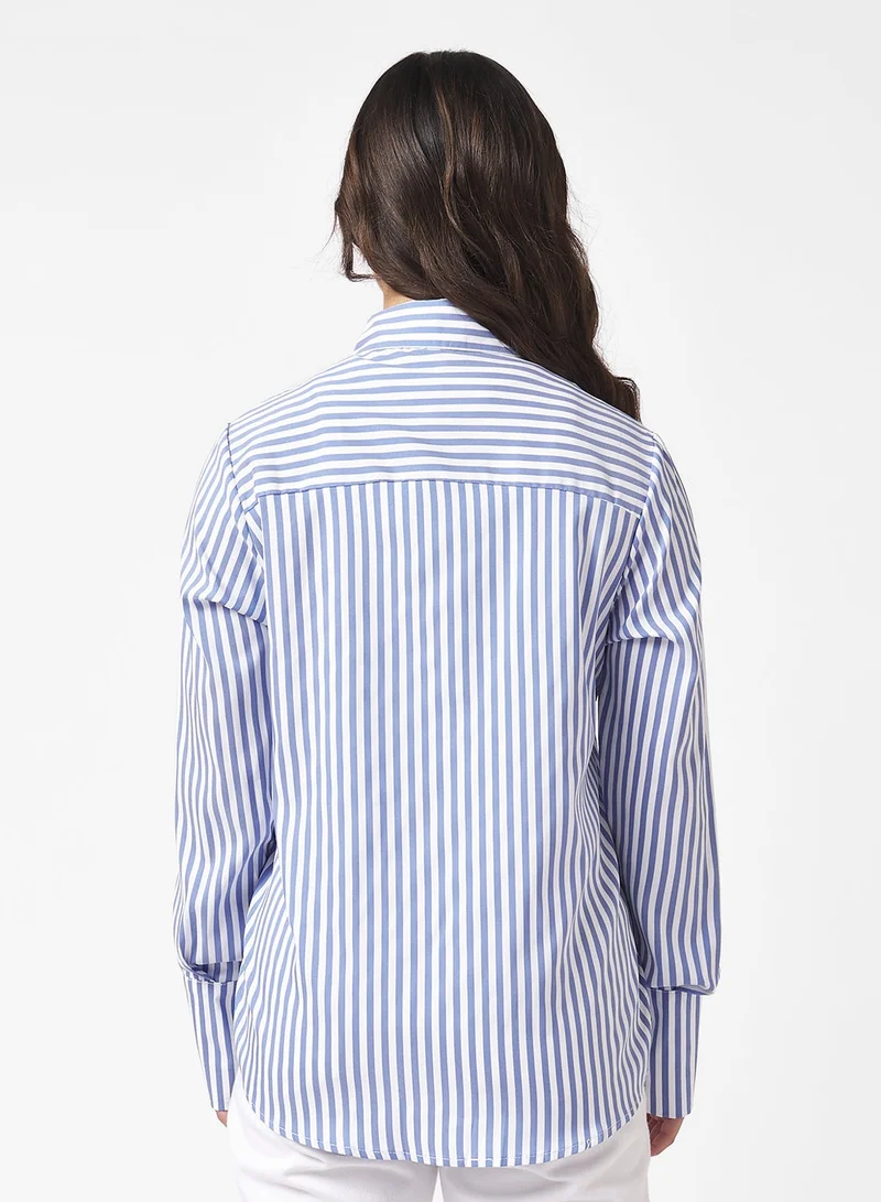 جينجر قميص بأزرار مخططة