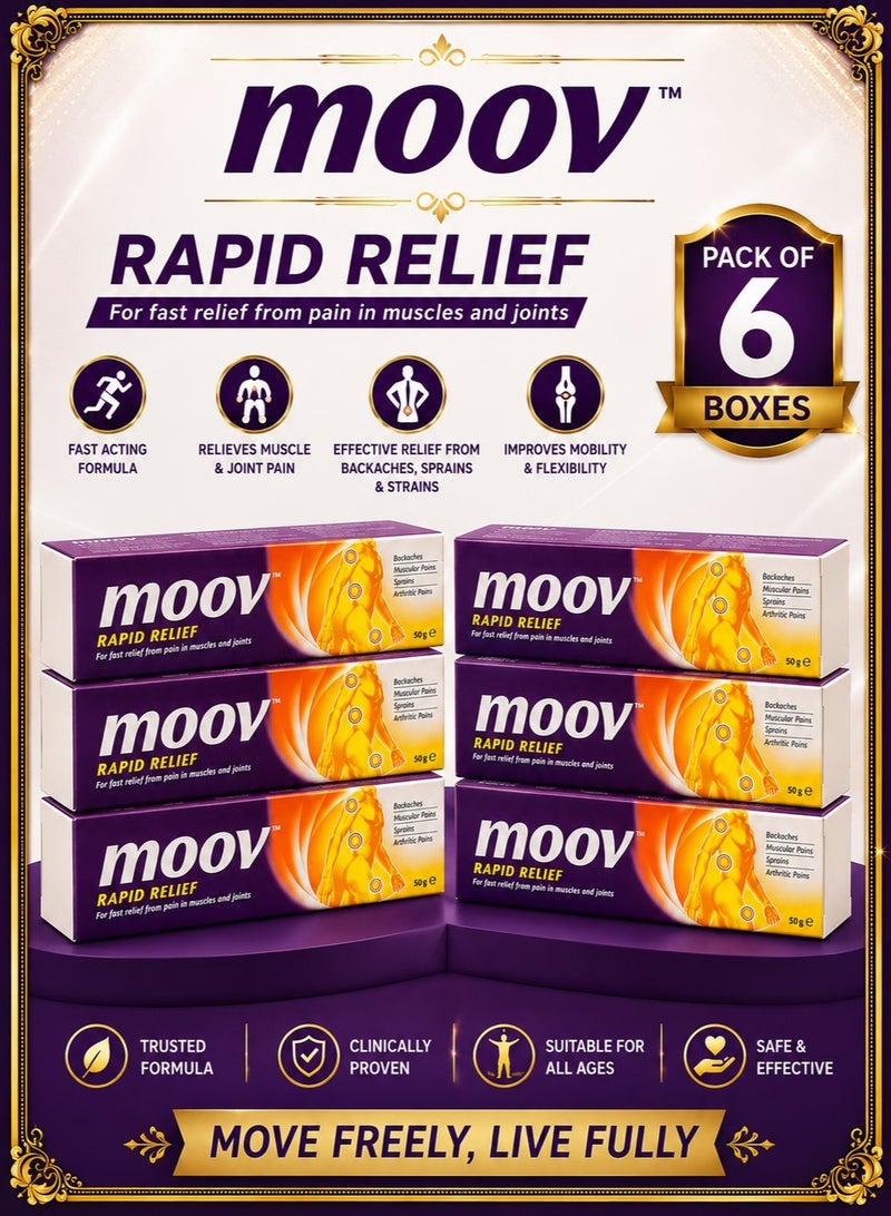 Moov Pack Of 6 Rapid Relief Cream | 6 x 50g - Image 1