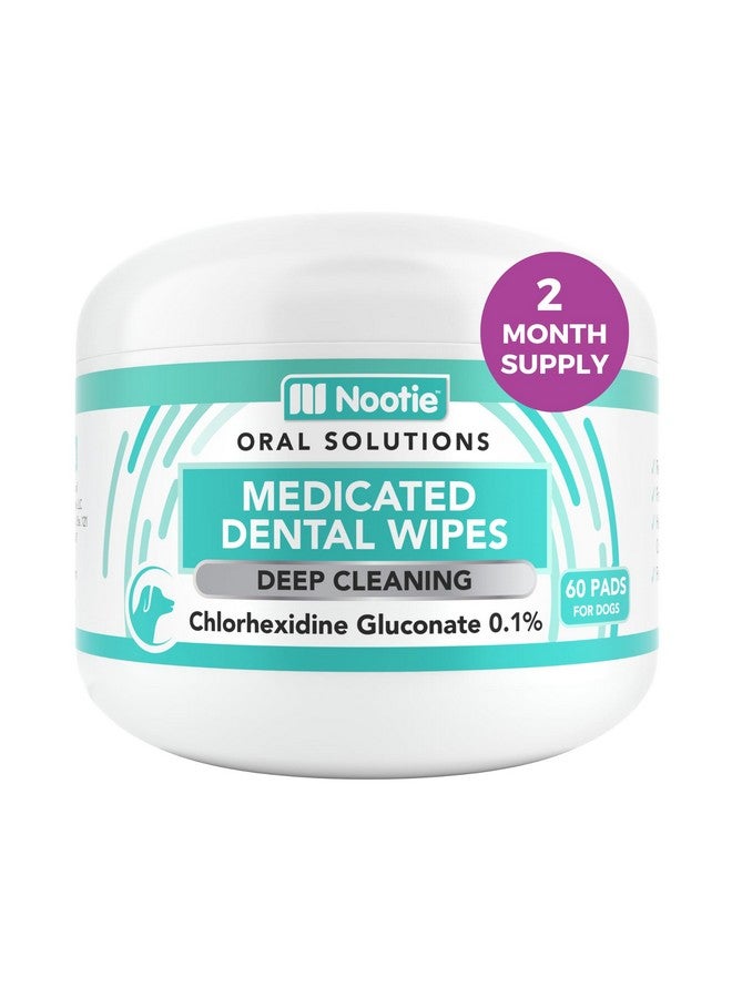 nootie Nootie Medicated Dental Wipes for Dogs, Cleans Teeth and Freshens Breath for Dogs - Prevents Plaque and Tartar Dog Oral Care, 60 Count - Image 1