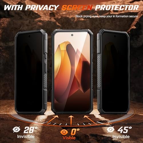 TONGATE for Pixel 10 Pro Case/Pixel 10 Case with 360° Spin Magnetic Stand, Compatible with MagSafe, Privacy Screen Protector, Military Grade Protection for Google 10Pro Phone Case, Green - Image 2
