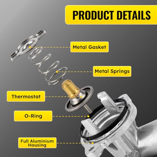 C-Tzu Upgrade Aluminium Thermostat Housing Assembly and Engine Coolant Crossover Water Outlet Pipe for Chrysler 200 Jeep Cherokee Dodge Avenger Journey Ram 1500 - Replaces 5184653AF 902-3102HP 902-3036 - Image 3