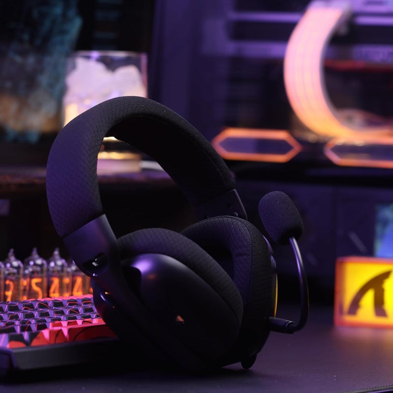 KASTWAVE Wireless Gaming Headset, Adjustable Dual Mics, Lightweight Headset with 20ms Low Latency, 40mm Drivers,3 Modes (2.4G/Bluetooth/Wired) for PC/Phone, Black - Image 2