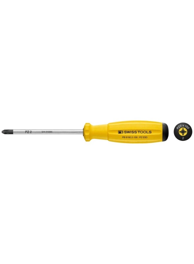 PB Swiss Tools 8192.2-100 ESD SwissGrip ESD screwdriver Pozidriv size PZ2