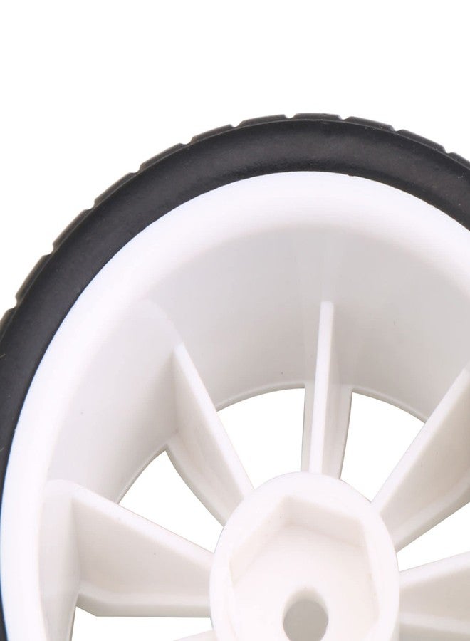 Mxfans 12mm Hex White Plastic 10-Spoke Wheel Rims & Black Fish Pattern Rubber Tires for RC 1:10 On Road Racing Car Pack of 4 - Image 5