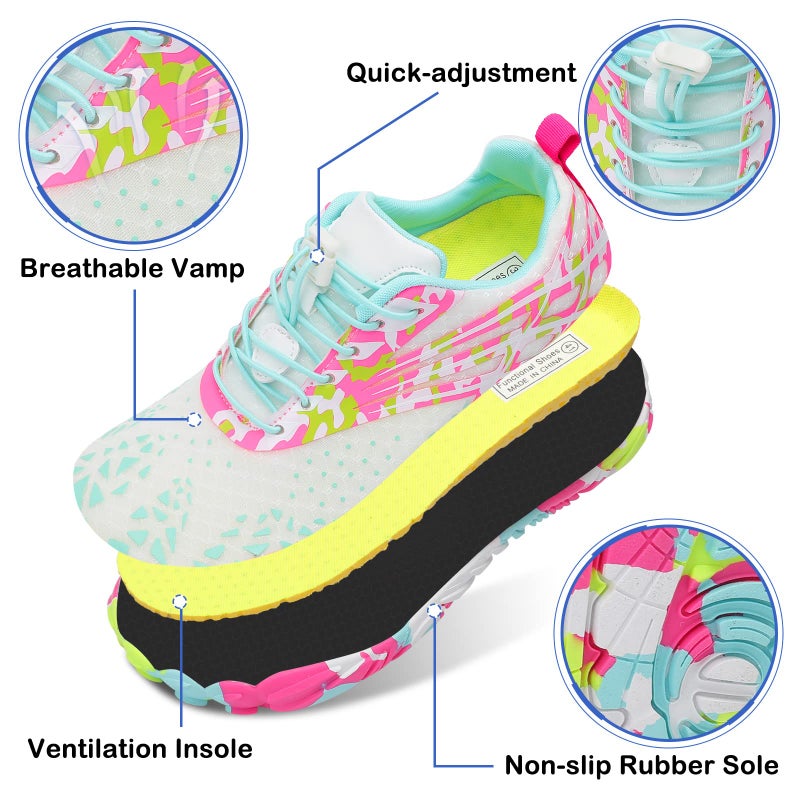 Scurtain Womens Water Shoes for Womens Barefoot Aqua Sock Swim Walking Shoes Beach Shoes Pool Shoes for Women Boating Diving Surf Water Sock for Women Pink/Fusion 7.5 W/6 M - Image 4