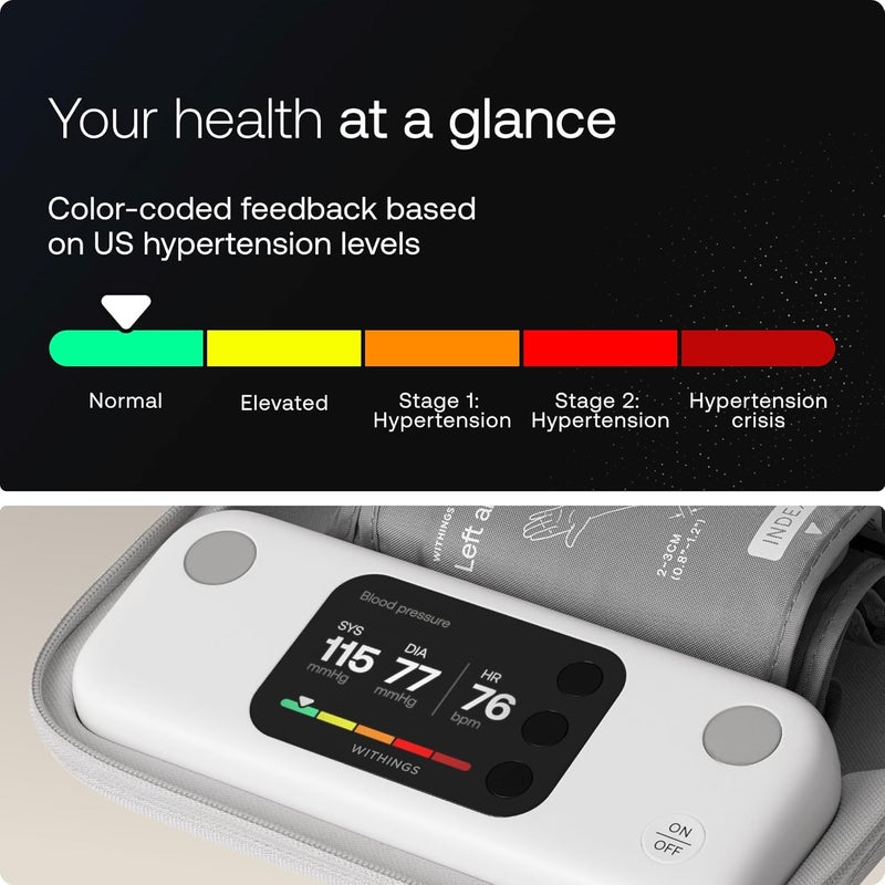 Withings BPM Vision  Smart Arm Blood Pressure Monitor  FDACleared  Easytouse Accurate Systolic  Diastolic Measurements Wide Range Cuff  WiFi  Bluetooth  iOS  Android  FSAHSA - Image 4