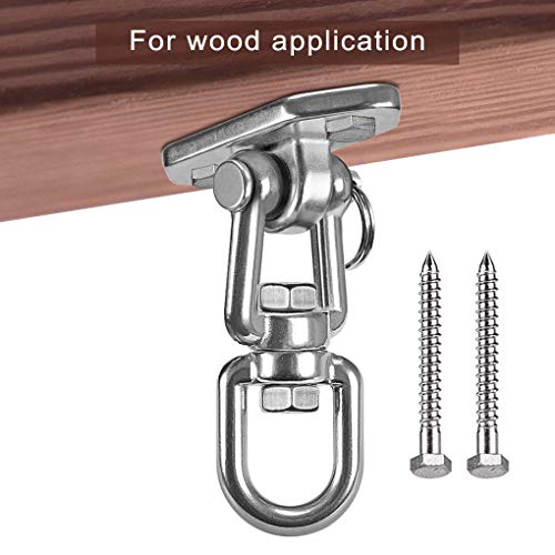 WAREMAID Hammock Chair Hanging Kit Swing Ceiling Mount, Heavy Duty 360° Swivel Swing Hanger Hook, Playground, Tree, Gym, Rope, Swing Set Bracket, Punching Bag Hardware, 1000 LB - Image 2