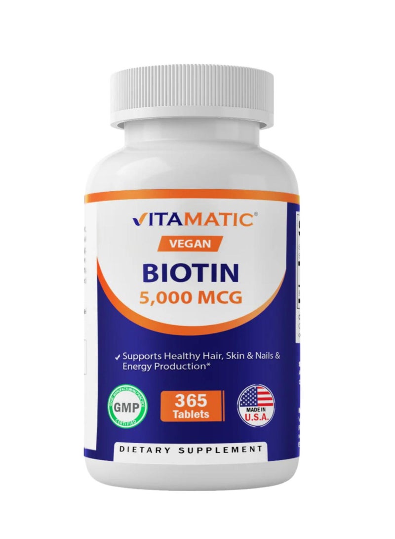 Vitamatic Biotin 5000 mcg 365 Tablets
