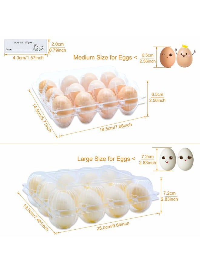 bulk buy Egg Cartons 60 Packs, Clear Plastic Blank Egg Cartons with Free Labels, Holds up to 12 Eggs Securely, Perfect for Family Pasture Farm Markets Display - Medium - Image 2