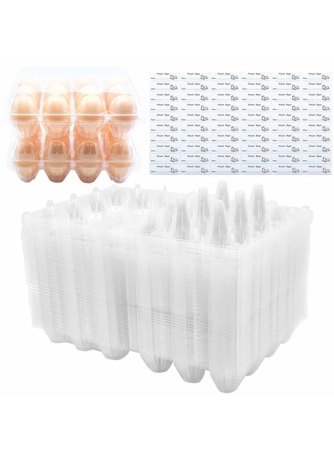 bulk buy Egg Cartons 60 Packs, Clear Plastic Blank Egg Cartons with Free Labels, Holds up to 12 Eggs Securely, Perfect for Family Pasture Farm Markets Display - Medium - Image 1