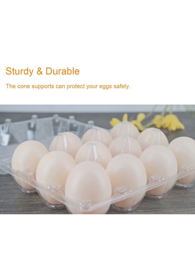 bulk buy Egg Cartons 60 Packs, Clear Plastic Blank Egg Cartons with Free Labels, Holds up to 12 Eggs Securely, Perfect for Family Pasture Farm Markets Display - Medium - Image 5