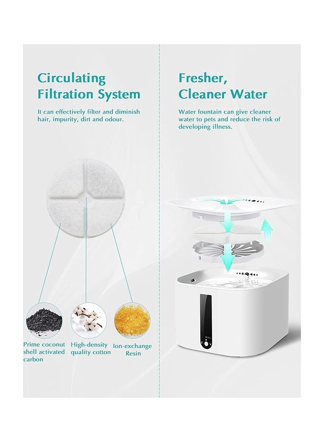 NIBEMINENT Automatic Pet Drinking Water Fountain White - Image 5