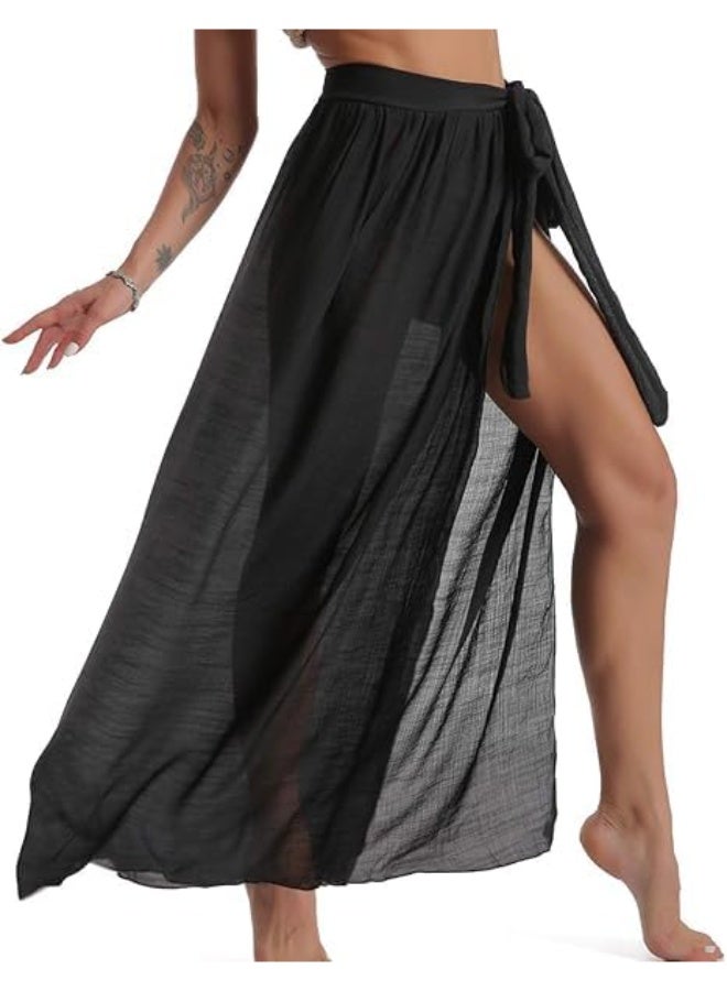 Women's Semi Sheer Beach Sarong, Adjustable Tassel Skirt Cover Up for Swimwear, Soft and Stylish Bikini Wrap - Image 4