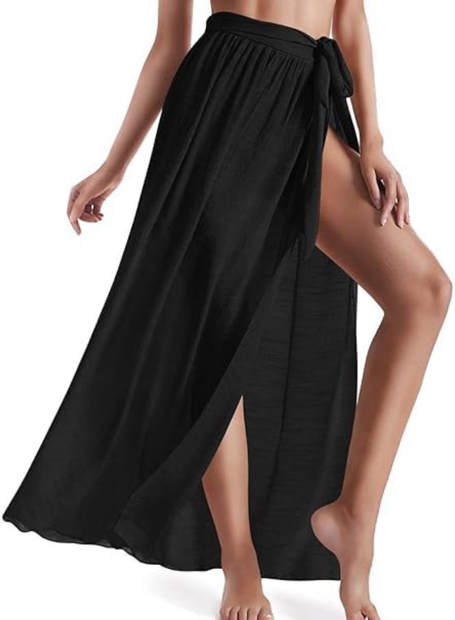 Women's Semi Sheer Beach Sarong, Adjustable Tassel Skirt Cover Up for Swimwear, Soft and Stylish Bikini Wrap - Image 1