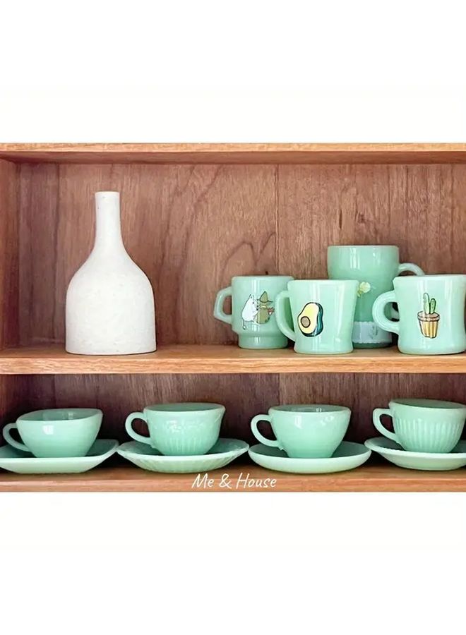 Pink Dollhouse Miniature Mug Set 3 Piece Vintage Style Tea Cups 1 6 Scale Scene Decor Photography Props Dollhouse Accessories - Image 1