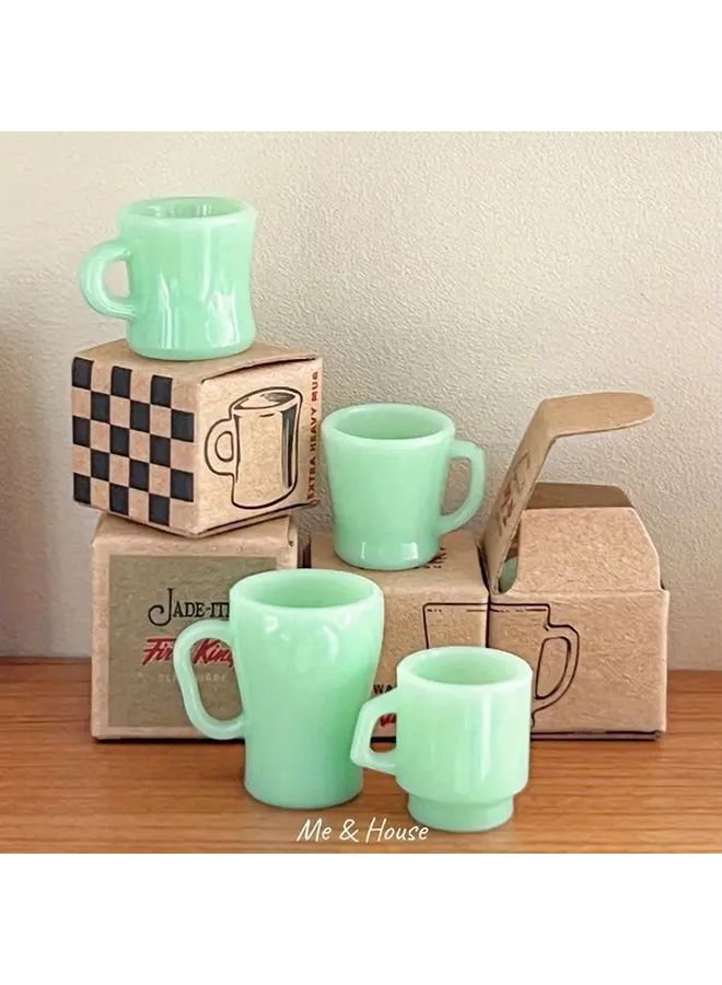 Pink Dollhouse Miniature Mug Set 3 Piece Vintage Style Tea Cups 1 6 Scale Scene Decor Photography Props Dollhouse Accessories - Image 4