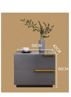 Golden Modern Nightstand ,Nightstand With 2 Drawer For Bedroom, Modern Side Table, Bedroom Storage Cabinet Living Room Storage Cabinet 50 * 42 * 60cm  - Image 2