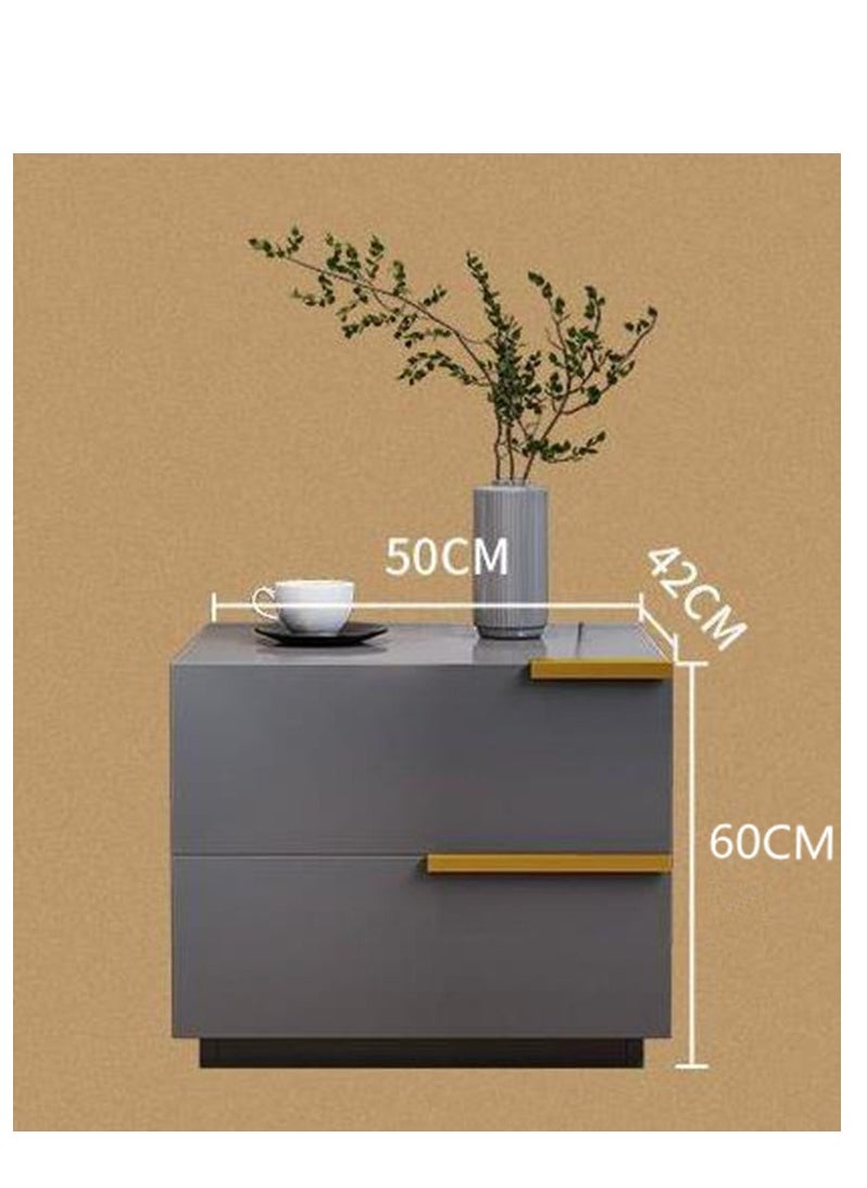 Golden Modern Nightstand ,Nightstand With 2 Drawer For Bedroom, Modern Side Table, Bedroom Storage Cabinet Living Room Storage Cabinet 50 * 42 * 60cm  - Image 2
