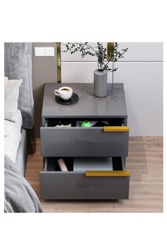 Golden Modern Nightstand ,Nightstand With 2 Drawer For Bedroom, Modern Side Table, Bedroom Storage Cabinet Living Room Storage Cabinet 50 * 42 * 60cm  - Image 3