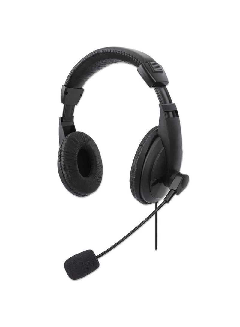 Manhattan 179881 Stereo USB Headset Wired Lightweight Over-ear - Black - Image 1
