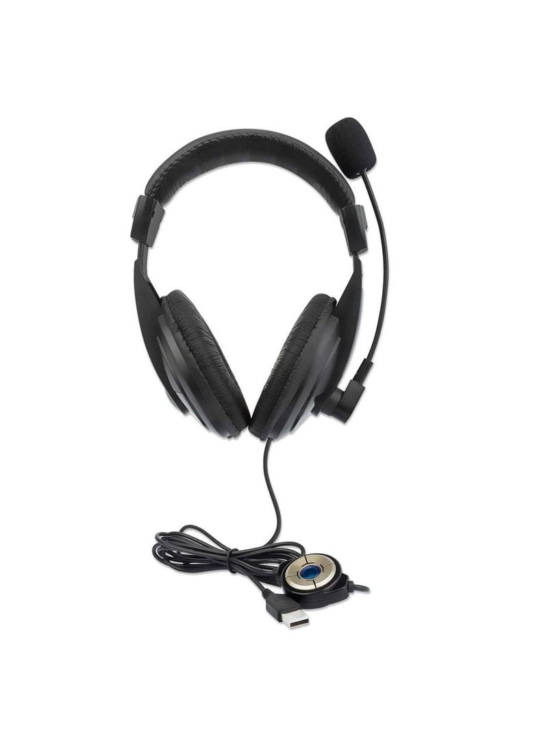 Manhattan 179881 Stereo USB Headset Wired Lightweight Over-ear - Black - Image 5