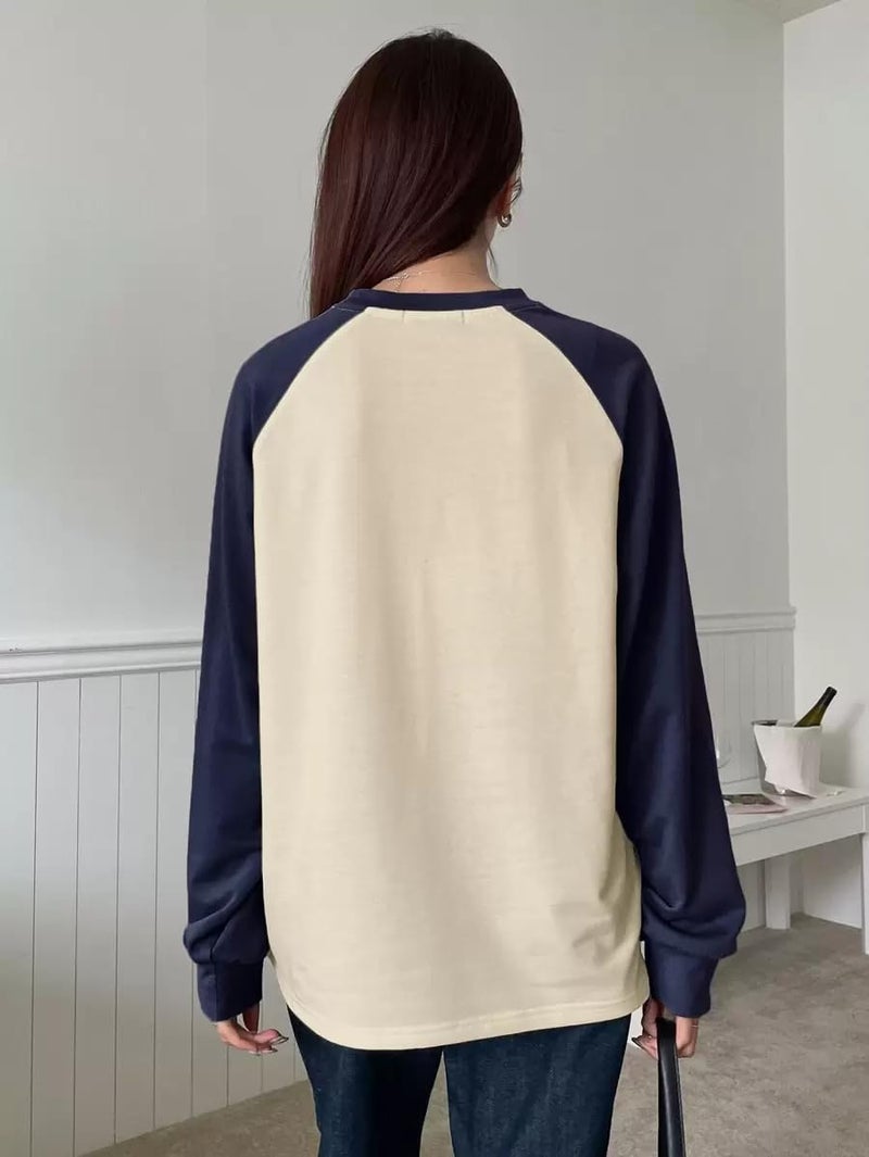 Celary Cotton Blend Long Sleeve Crew Neck Sweatshirt for Women - Image 5