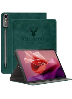 برو إليت جراب ProElite لجهاز Lenovo Tab P12 مقاس 12.7 بوصة، جراب ذكي قابل للطي على شكل غزال لجهاز Lenovo Tab P12 مقاس 12.7 بوصة، أخضر داكن  - Image 1
