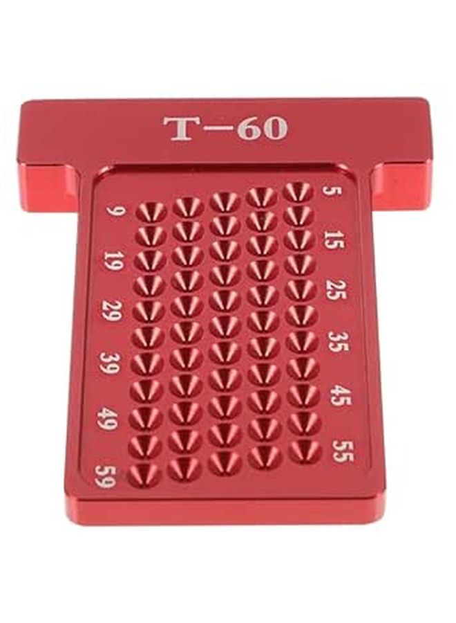 Red Aluminum T Type Precision Woodworking Scriber Ruler For Hole Marking - Image 1