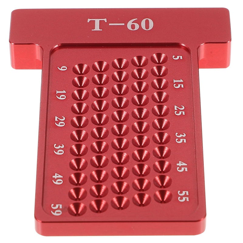 Red Aluminum T Type Precision Woodworking Scriber Ruler For Hole Marking - Image 2