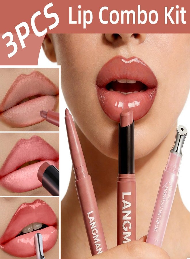 U-Shinein Lip Kit With Matte Lip Liner, Lipstick and Metal Tip Lip Gloss Combo, Peptide Lip Treatment Long Lasting, Highly Pigmented & Smudge Proof Makeup Hydrating Formula with Natural 3 Count Purple - Image 5