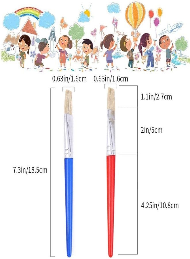 KRYTONE�Childrens Paint Brushes Set Flat Tip Painting Brushes Starter Set with Handle and Hog Bristles, Colorful Paint Brushes for Kids Children Toddlers Beginners Art Supplies (4) - Image 3