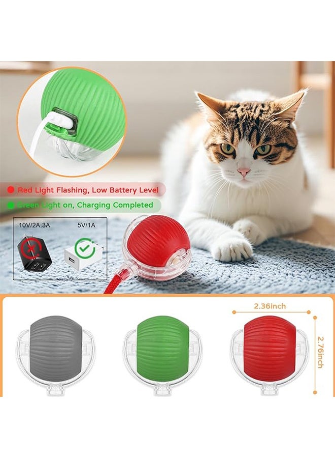 كرة ألعاب القط المتداول التفاعلية ، كرة المتداول التفاعلية ، ألعاب الأليفة المتداول بالحركة ، / القط الأوتوماتيكي المتحرك ذاتيا لألعاب القطط الداخلية المتداول بسرعة على السجادة - Image 4