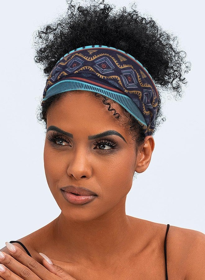 Bohend Wide Boho Headbands for Women 8Pcs Stretchy Bandeau Non Slip Hairbands Athletic Yoga Head Wraps (African Style, Uniform size) - Image 5