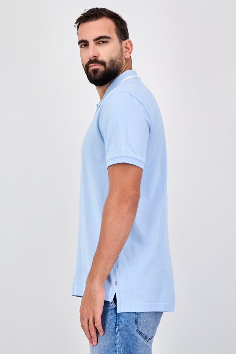 Levi's Men Regular Fit Plain Short Sleeve Polo Shirt, Sky Blue - Image 2
