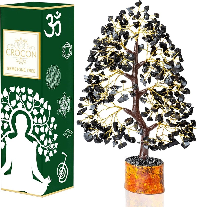 Black Tourmaline Gemstone Tree of Life  Crystal Tree for Positive Energy Handmade Chakra Tree Feng Shui Decor  Good Luck Gem Bonsai Money Tree Wealth  Prosperity Spiritual Mystical Gift