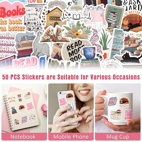 JSENGIFT Book Lovers Gifts, Book Accessories Bookish Gifts for Women, Christmas Gift for Readers Author Set of 4 - Image 4