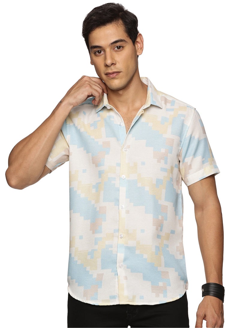 U.S. ELK Men's Printed Shirt | Half sleeves Hawaiian Men formal Shirts | Stylish and Versatile Casual Shirt For Men  - Image 1