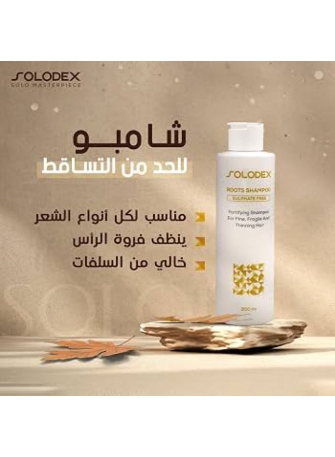 Macro SOLODEX Roots Sulfate-Free Shampoo for Hair Loss, 200ml - Image 1