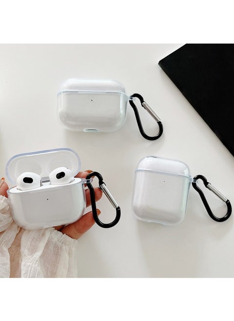 Simple Transparent TPU Soft Shell Apple AirPods 4 Generation/pro2 Wireless Bluetooth 3 Generation Earphone Case Anti-drop Applicable-Colour:Transparent Without Gourd Buckle-Applicable Model:Airpods Pro