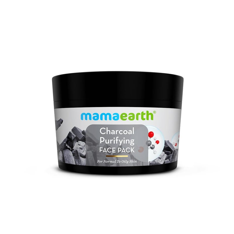 Mamaearth قناع الوجه المنقي بالفحم من ماما إيرث مع الفحم النشط وحمض الجليكوليك لتطهير البشرة بملمس طبيعي يشبه DIY - Image 1