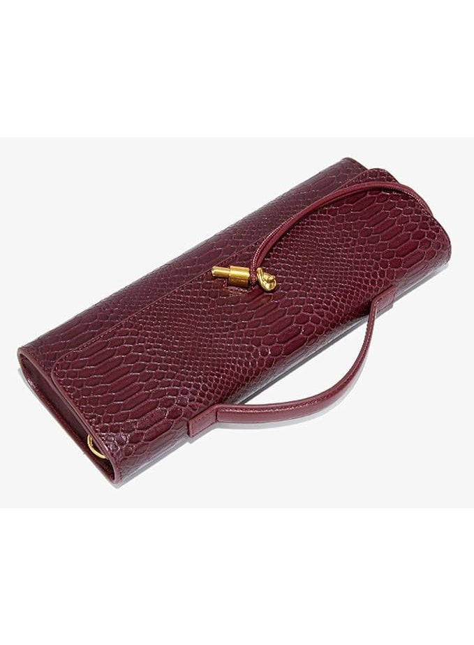 jaexest Snake Texture Evening Clutch Purse for Women – Versatile Underarm Shoulder Bag & Satchel | Crossbody Handbag with Removable Strap – PU Leather Wallet for Parties, Shopping, Daily Use - Image 2