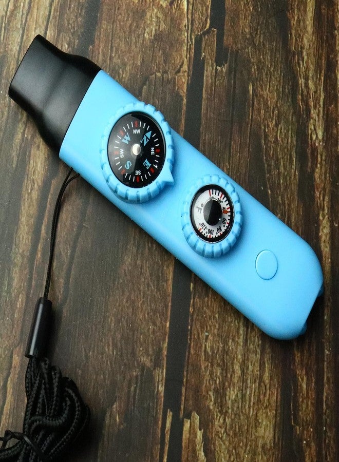 Viriber Emergency Survival Safety Whistle，Whistle for Kids with Lanyard,Compass,Thermometer,Ideal for Kayaking, Boating, Hiking, Camping, Climbing(Blue) - Image 2