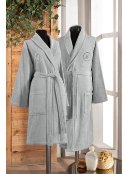 Tanem Home Cotton Embroidered Women's and Men's 2 Piece Bathrobe Set | Bathrobe Set | Dowry set 