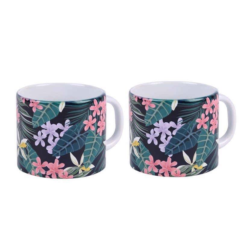 PentaDeco Floral Print Ceramic Mugs Set of 2 160ml - Image 4