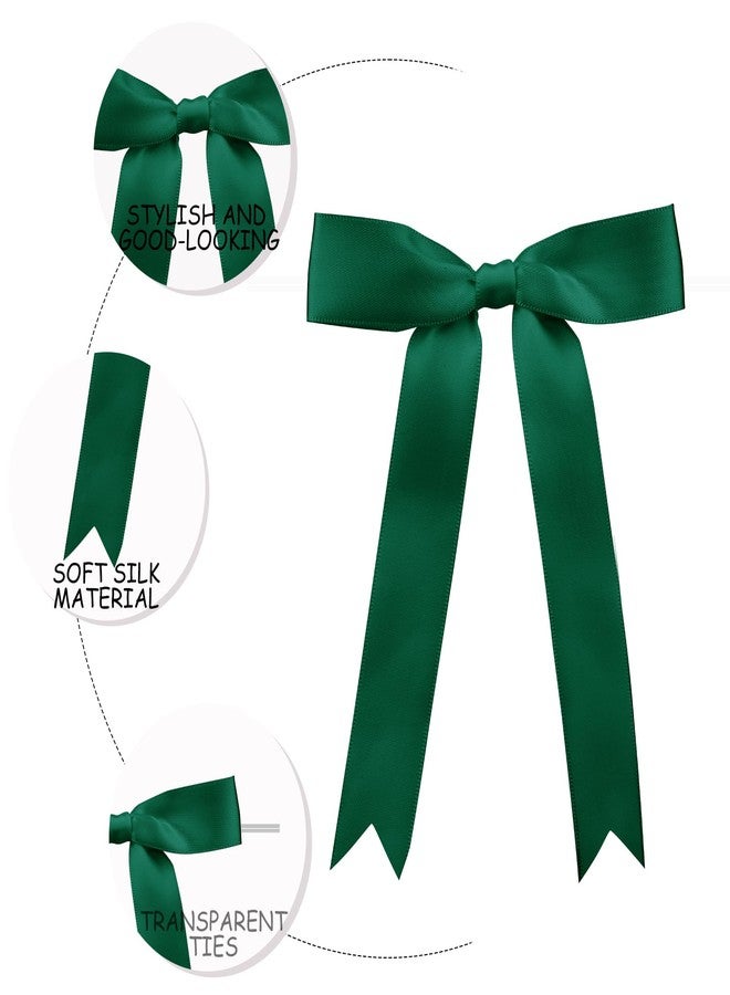 Sokfone 30 Pcs Satin Green Bows with Twist Tie, 5x7 Inchfor Gift Wrapping Cake Treat Bags Craft DIY Gift, Birthday Decorations, Balloons & Garland Home Decor - Image 2
