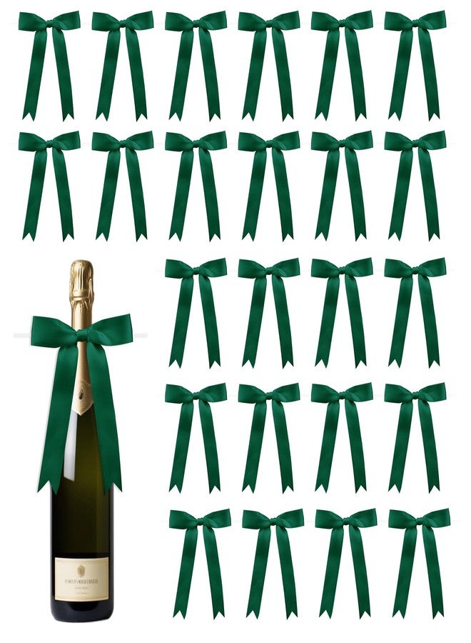 Sokfone 30 Pcs Satin Green Bows with Twist Tie, 5x7 Inchfor Gift Wrapping Cake Treat Bags Craft DIY Gift, Birthday Decorations, Balloons & Garland Home Decor - Image 1